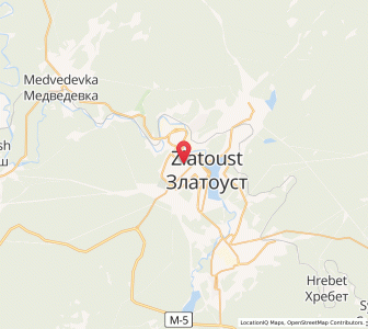 Map of Zlatoust, Chelyabinsk