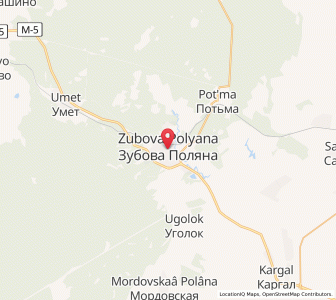 Map of Zubova Polyana, Mordoviya Republic