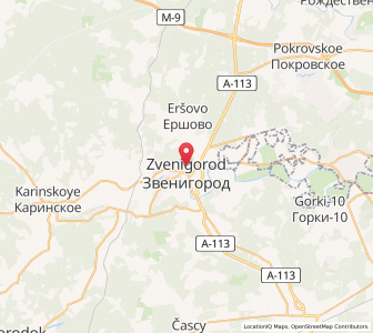 Map of Zvenigorod, Moscow Oblast