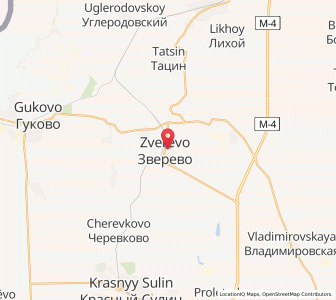 Map of Zverevo, Rostov