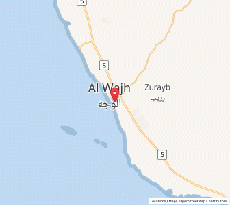 Map of Al Wajh, Tabuk Region