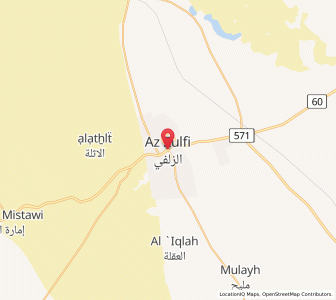 Map of Az Zulfī, Riyadh Region