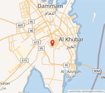 Map of Dhahran, Eastern Province