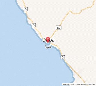 Map of Duba, Tabuk Region