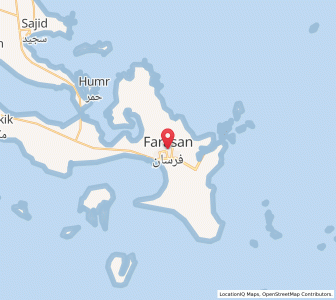 Map of Farasān, Jazan Region