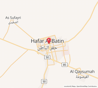 Map of Hafar Al-Batin, Eastern Province