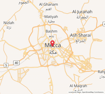 Map of Mecca, Mecca Region