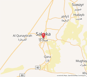 Map of Sakakah, Al Jawf Region