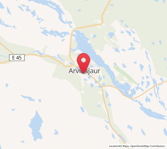 Map of Arvidsjaur, Norrbotten