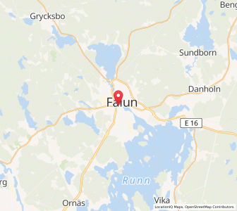 Map of Falun, Dalarna