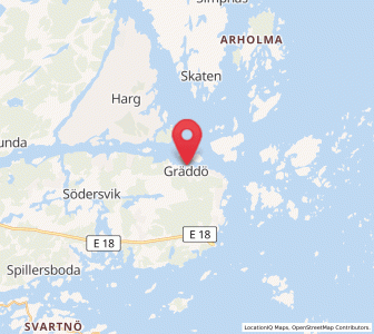 Map of Gräddö, Stockholm