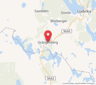 Map of Grängesberg, Dalarna
