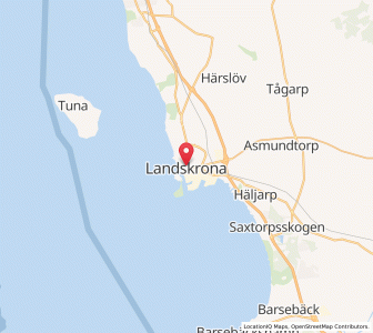 Map of Landskrona, Skåne