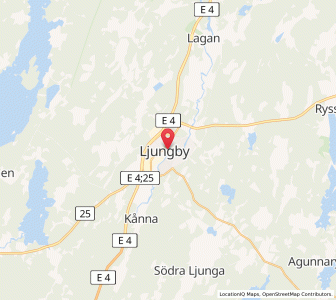 Map of Ljungby, Kronoberg
