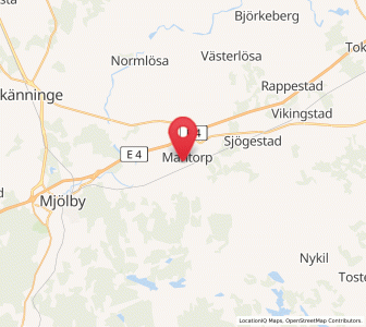 Map of Mantorp, Östergötland