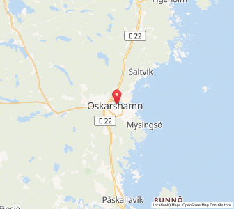 Map of Oskarshamn, Kalmar