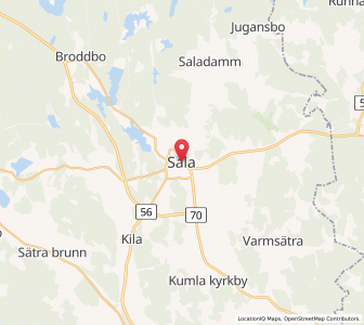Map of Sala, Västmanland