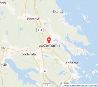 Map of Söderhamn, Gävleborg