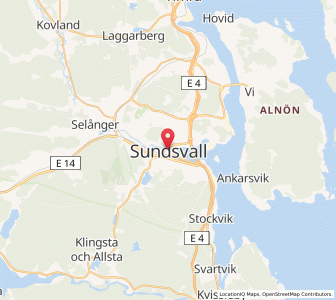 Map of Sundsvall, Västernorrland