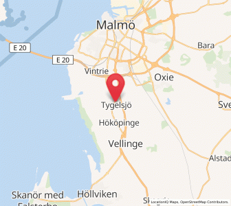 Map of Tygelsjö, Skåne