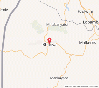 Map of Bhunya, Manzini