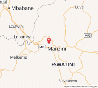 Map of Kwaluseni, Manzini