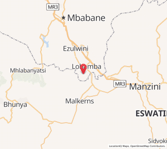 Map of Lobamba, Hhohho