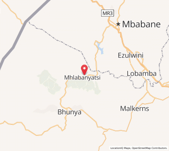 Map of Mhlambanyatsi, Manzini