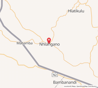 Map of Nhlangano, Shiselweni