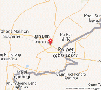 Map of Aranyaprathet, Sa Kaeo