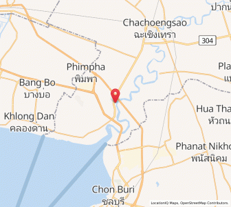 Map of Bang Pakong, Chachoengsao