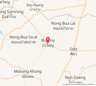 Map of Bua Yai, Nakhon Ratchasima
