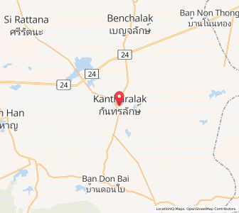 Map of Kantharalak, Si Sa Ket