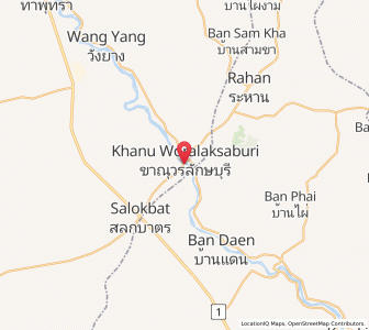 Map of Khanu Woralaksaburi, Kamphaeng Phet