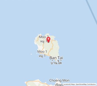 Map of Ko Pha Ngan, Surat Thani