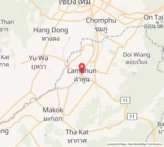 Map of Lamphun, Lamphun