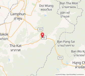 Map of Mae Tha, Lamphun