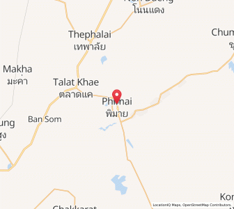 Map of Phimai, Nakhon Ratchasima