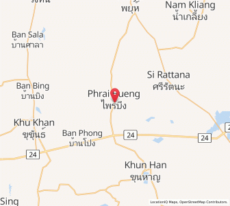 Map of Phrai Bueng, Si Sa Ket