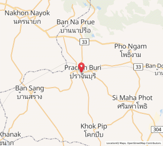 Map of Prachin Buri, Prachin Buri