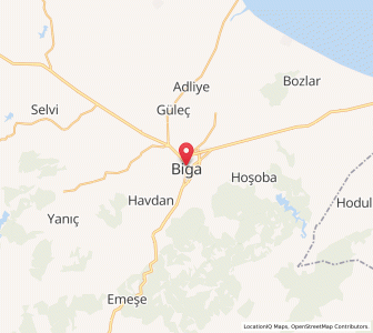 Map of Biga, Canakkale