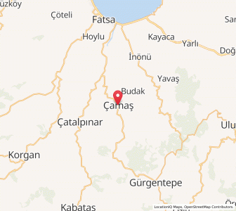 Map of Çamaş, Ordu