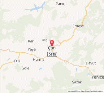 Map of Çan, Canakkale