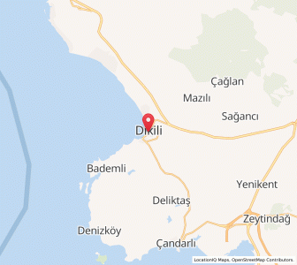 Map of Dikili, İzmir Province