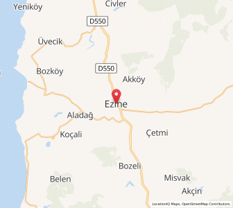 Map of Ezine, Canakkale