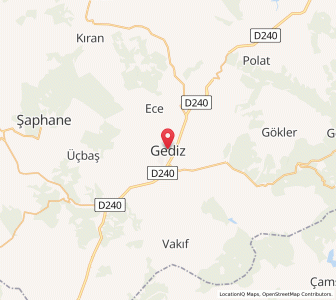Map of Gediz, Kütahya