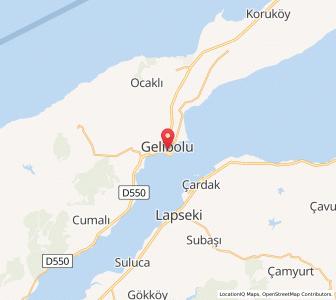 Map of Gelibolu, Canakkale