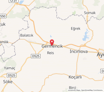 Map of Germencik, Aydın