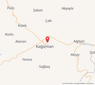 Map of Kağızman, Kars Province