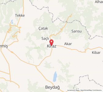 Map of Kiraz, İzmir Province